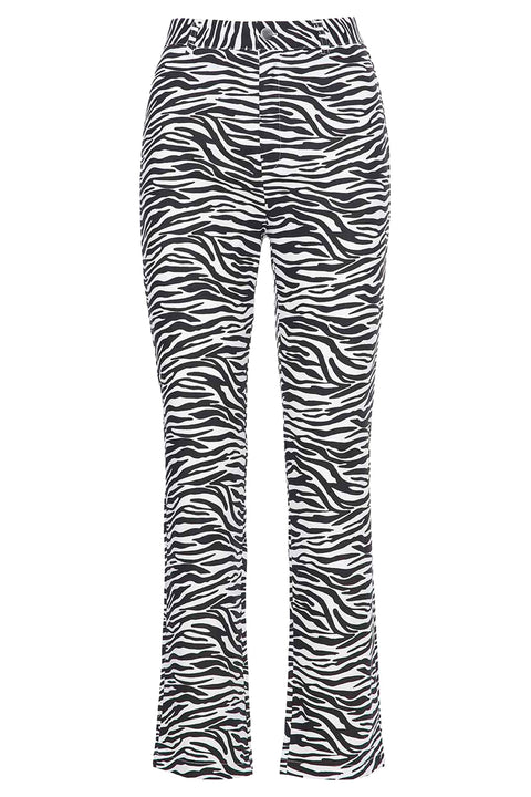 CROPPED ZEBRA PATTERN TROUSERS