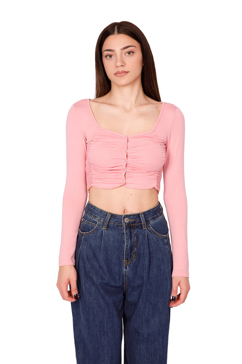 CROPPED DRAPED TOP