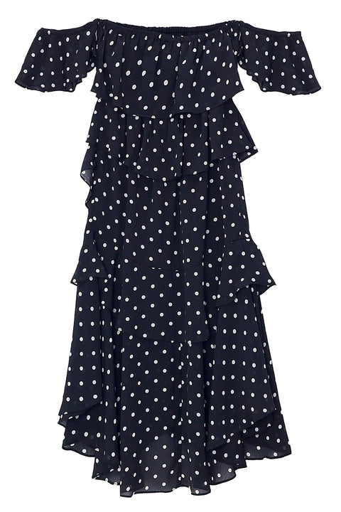 RUFFLED POLKA DOT DRESS