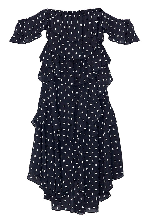 RUFFLED POLKA DOT DRESS