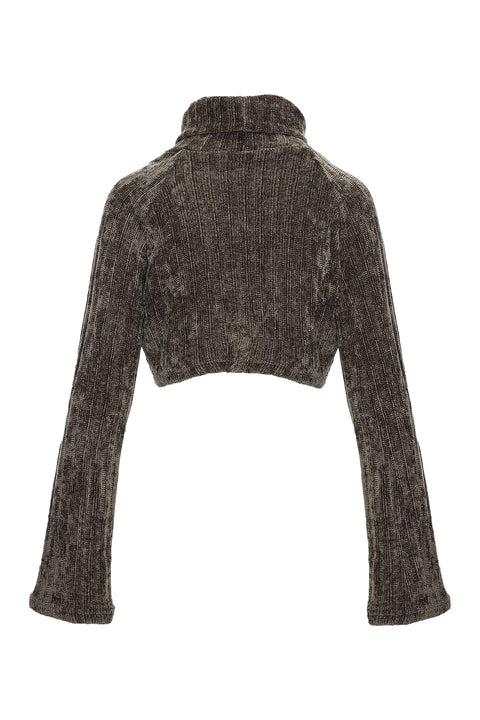 CROPED JUMPER WITH VELVET TEXTURE