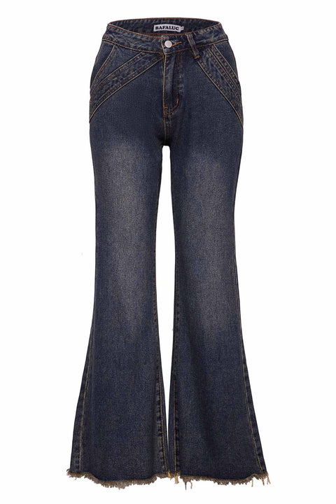 FLARE JEANS WITH A FADED EFFECT