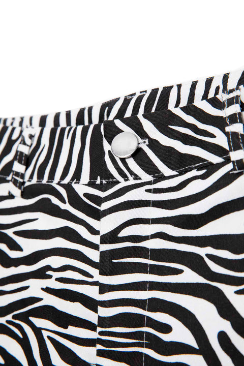 CROPPED ZEBRA PATTERN TROUSERS